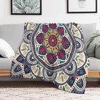 Abstract Mandala Throw Blanket Indian Hippie Bohemian Art Floral Texture Pattern Blanket for Sofa Bed Couch Chair Or Dorm 40"x50"