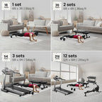 bemaxx Gym Mats Set - 18 pcs EVA Interlocking Foam Floor Tiles (12.6"x12.6"x0.4") 18sqft Protective Gym Flooring Sports Home Workout Exercise Mats Puzzle Garage Fitness Play-Room Pool Treadmill Bike