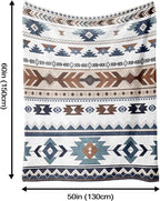 Aipon Boho Aztec Throw Blanket 50"x 60", Western Indian Native American Blanket Southwestern Decor, White Brown Soft Cozy Lightweight Throws Blankets Gifts for Women Men Couch Bed Sofa Chair