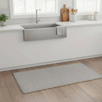 Light Gray 20"x30" Handwoven Jute Cotton Mat – Reversible Natural Fiber Rug for Entryway, Bathroom, or Kitchen