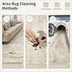 3x4 Rug, Small Area Rug for Kitchen, Entryway, Machine Washable Non-Slip Throw Rug, Vintage Carpet for Nursery Coffee Table Beige