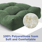 Outdoor Chair Cushions Set of 2, Patio Chair Cushions with Ties, 19x19+5” Tufted Outdoor Seat Cushions, Waterproof Patio Furniture Cushions, Outdoor Dining Chair Pads, Forest Green (Pack of 2)