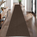 EARTHALL Washable Runner Rug 2x12 Ft Non Slip Runners for Hallways Long Cotton Rubber Backed Kitchen Runner Braided Indoor Floor Carpet Runners for Entryway, Hall, Kitchen, Brown/Coffee