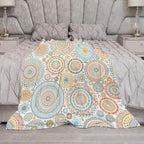 Boho Floral Throw Blanket Abstract Mid Century Mandala Bohemian Blanket for Sofa Bed Couch Chair Or Dorm 40"x50"