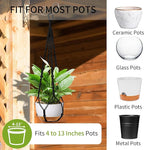 Macrame Plant Hanger - Fits 4 to 13 inches Pots for Indoor Outdoor, 35 Inch, Set of 2, Black (POTS NOT Included)