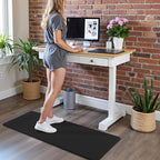 GENIMO Kitchen Mats for Floor 2PCs, Washable Anti Fatigue Mat for Cushioned, 17.3"x47"+17.3"x30", Waterproof Kitchen Rugs, Non Slip Comfort Standing Mat Rug for Home, Sink, Laundry, Pure Black