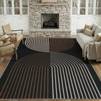 GarveeHome Modern Rainbow 8x10 Easy Jute Rug for Living Room Indoor Outdoor Patio Farmhouse, Contemporary Non Slip Non Shedding Carpet for Bedroom Backyard Dining Room