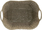 Household Essentials Brown Wicker Storage Basket with Handles Large | Natural Seagrass
