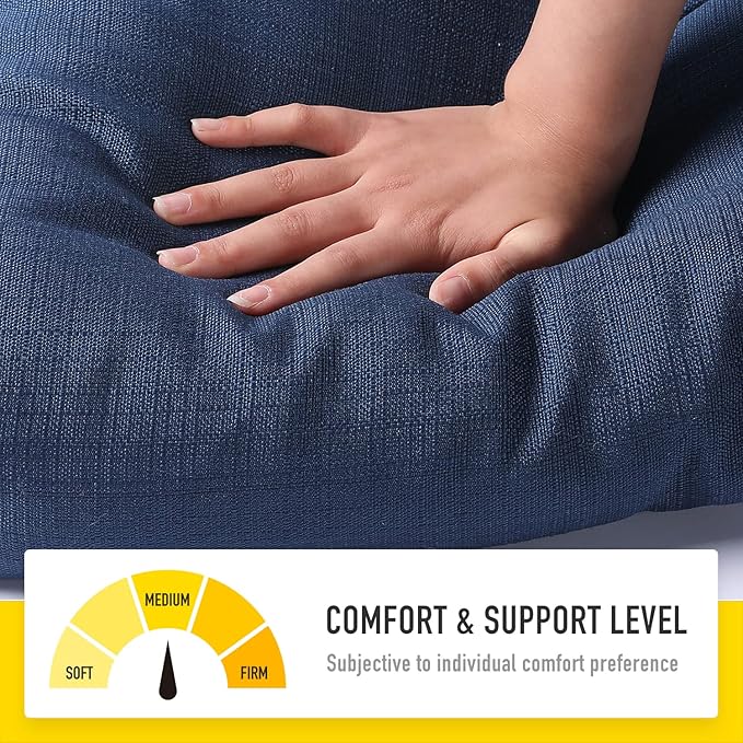 SUNROX LokGrip Non Slip Tufted Memory Foam Bench Cushion, FadeShield Water Resistant Durable Thicken Outdoor/Indoor Bench Seat Pads 30x14x4 inch, Navy