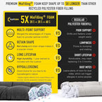 SUNROX LokGrip Non Slip Tufted Memory Foam Bench Cushion, FadeShield Water Resistant Durable Thicken Outdoor/Indoor Bench Seat Pads 59x16x4 inch, Midnight