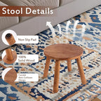 Round Solid Wooden Step Stool， Garden Stool，9.3''H,Plant Stool ，Wood Legs Detachable for Plant Stand, Kitchen, Bathroom，Bedroom，Livingroom (Walnut, 9.3inch)
