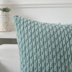 Kevin Textile 12x24 Inch Pillow Cover 1 Pack Boho Decorative Soft Striped Corduroy Lumbar Farmhouse Accent Rectangle Cushion Case for Living Room Couch Sofa Bed, Dusty Green