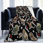 Dinosaur Throw Blanket Soft Flannel Blanket 60"x50" in Bed Blanket Home Decor for Room Sofa Couch All Season