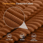 MeMoreCool Stuffed Round Pouf Ottoman Foot Rest, Floor Pouf Foot Stool with Soft Foam Chunk Filling, Round Small Ottoman Footstool Circle Footrest for Couch Living Room, Corduroy Coffee