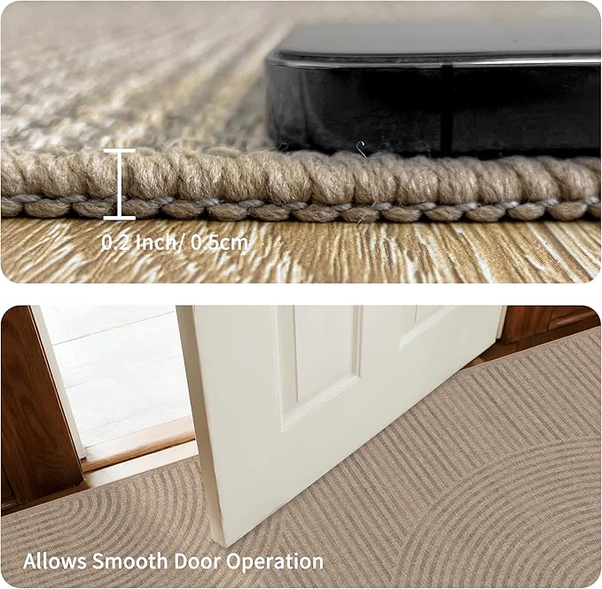 Easy Jute Rug 5x7: Indoor Outdoor Natural Boho Area Rugs for Living Room Patio Washable - Farmhouse Neutral Contemporary Carpet Mat for Entryway Bedroom Kitchen Backyard Sunroom Non Slip