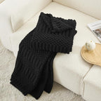 lifein Throw Blanket for Couch-Black Boho Throw Blanket, Soft Fleece Plush Lightweight Blankets&Throws for All Seasons, Fuzzy Decorative Blankets for Livingroom Bed Sofa Chair (50x60, Black)
