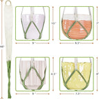 LIVALAYA Macrame Plant Hangers Wall Planter - Green Ombre 48 Inch, for Indoor or Outdoor, 100% Cotton Rope Hanging Plant Holder with Tassel for Flower Pots and Succulents Modern Boho Home Décor