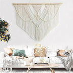 Achart Macrame Wall Hanging Large- Boho Wall Decor- large wall art- Wall Decor Living Room- Macrame Tapestry Boho Decor for Bedroom (Triangle)
