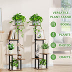 LATIBELL Plant Stand Indoor with Grow Light - 2 Pack Metal Plant Shelf for Indoor Plants Multiple, 5 Tiered Corner Plant Stand Shelves, Plant Rack Display Flower Holder for Living Room Patio Balcony