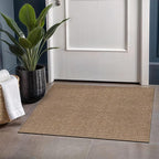 Beverly Rug Easy Jute Natural Entry Rug 2x3 Solid Washable Durable Outdoor Indoor Area Rugs for Living Dining Room Patio Office Stain Resistant Non Shedding Casual Indoor Outside Carpet 2 x 3 Natural