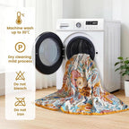 MSGKV Boho Throw Blanket 50"x60" Floral Cotton Blanket for Couch Sofa Spring Breathable Lightweight Farmhouse Blankets Home Decor Muslin All Seasons