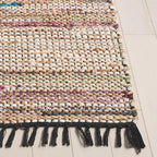 SAFAVIEH Cape Cod Collection Area Rug - 6' x 9', Pink & Beige, Handmade Denim & Jute, Ideal for The Living Room, Dining, Bedroom (CAP153U)
