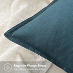 MIULEE Decorative Linen Pillow Covers 16x16 Inch Blue Boho Farmhouse Neutral Couch Throw Pillows for Bed Pack of 2 Accent Coastal Modern Pillowcase Summer Sofa Livingroom Home Decor