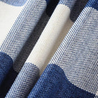 CARRIE HOME Navy Blue and White 20x20 Outdoor Throw Pillow Covers Set of 2 Buffalo Plaid Farmhouse Pillow Covers 20 x 20 Inches, Boho Plaid Decor for Outdoor Patio and Yard