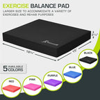 ProsourceFit Exercise Balance Pad, Non-Slip Cushioned Foam Mat & Knee Pad for Fitness and Stability Training, Yoga, Physical Therapy