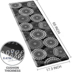LuxStep Kitchen Mat Waterproof Kitchen Rugs for Floor Cushioned Anti-Fatigue Mat Non-Slip Standing Desk Mat Comfort Floor Mats for House Sink Office 17.3" x 60" Black