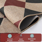 Lahome Checkered Rugs for Living Room, 8x10 Indoor Outdoor Rug Dining Room Office Carpet, Checkerboard Black and Red Washable Non Slip Floor Carpet for Patio Classroom Backyard