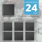 Art3d Eva Puzzle Exercise Mats, 24"x24" x 1/2” Thick Foam Interlocking Tiles for Gyms, Flooring, Workout, Gym Equipments, Pack of 6