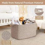 Goodpick Blanket Basket, Woven Baskets for Storage, Extra Large Storage Basket for Clothes, Toys, Dirty Clothes Basket for Laundry, Living Room, 23.6" x 15.7" x 13.8", Brown, 85L