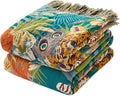 Throw Blanket for Bed Couch Sofa Soft Cotton Twin Breathable Spring Blankets for Bedroom Living Room All Season Reversible Quilt Leopard Throws Whimsical Home Decor 60"x80"