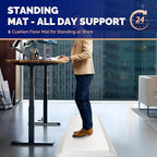 FEATOL Anti Fatigue Mats for Standing, 9/10 Extra Thick Ergonomic Standing Desk Mat, Comfort & Durable Memory Foam Standing Mat at Home,Office All Day (20" x 39", White,1PC)