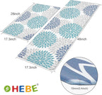 HEBE Anti Fatigue Kitchen Rug Sets 2 Piece Non Slip Kitchen Mats for Floor Cushioned Kitchen Rugs and Mats Waterproof Comfort Standing Mat Runner for Kitchen,Home Office,Sink,Laundry