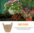 Zerodeko Seagrass Planter Basket Straw Plant Baskets Woven Basket Flower Plant Pot Wicker Plant Containers with Plastic Liner for Indoor Plants Laundry Room 20cm