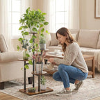 4 Tier Plant Stand Indoor, Tiered Plant Stands for Indoor Plants Multiple, Corner Flower Stand for Living Room, Multi-Layer Vintage Design Plant Shelf