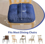 Chair Cushions, Dining Chair Cushions, Tufted Indoor Chair Pads, Set of 4, Navy Blue, 16.5'' x 16.5'' x 3.5''