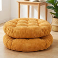 Large Floor Pillow for Adults, 22x22" Memory Foam Floor Cushion with Corduroy Cover, Round Floor Sitting Cushions for Meditation, Lounge,Seating for Yoga, Tatami Living Room (2, Round-Orange)