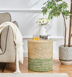 Wimarsbon 2Pcs Pouf Ottomans, Natural Seagrass Foot Stool, Hand Weaving Round Ottoman, Boho Decorative Seat, Jute Braided Pouffe Poof Accent Sitting Footrestfor Living Room