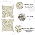 KSLIDS Sage Green Beige Floral Soft Velvet Throw Pillow Covers Set of 2 Vintage Brown Flower Decorative Pillow Covers 20x20 Inch Rustic Pillow Case for Sofa Couch Bedroom Farmhouse Home Decor