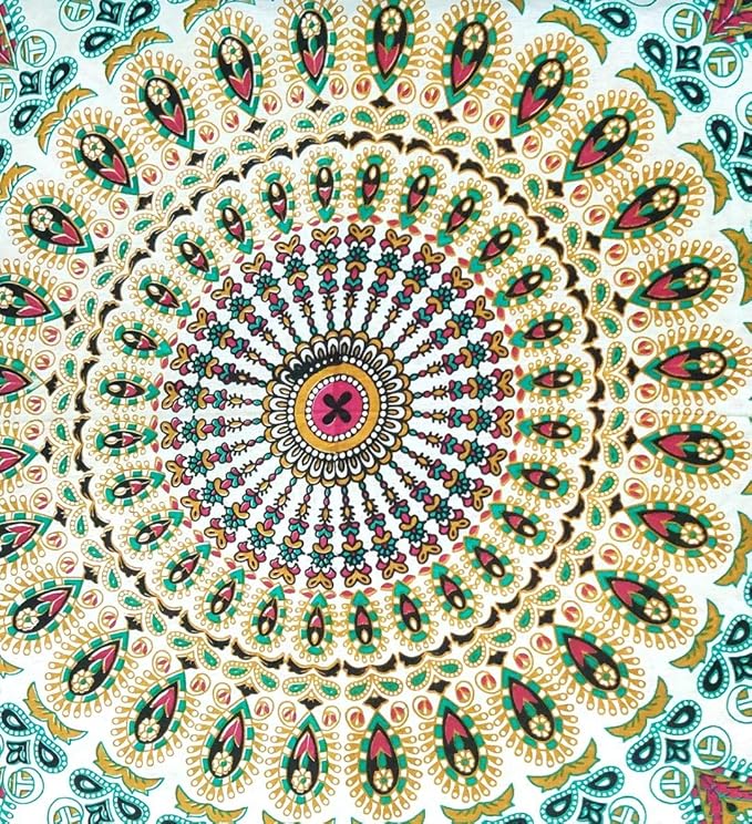 ICC Mandala Floor Pillow Cushions Cover Seating Throw Covers Hippie Decorative Bohemian Ottoman Poufs Cases Boho Indian Large Pouf Decor Kids Cushion Case Meditation Zipped 24 Inches Square Musturd