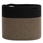 Goodpick Woven Rope Storage Basket, Blanket Basket for Towel, Shoe, Clothes, Large Toy Storage for Playroom, Living Room, Nursery, Toy Bin, Black