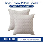 MIULEE Pack of 2 Decorative Burlap Linen Throw Pillow Covers Modern Farmhouse Pillowcase Rustic Woven Textured Cushion Cover for Sofa Couch Bed 20x20 Inch Light Grey