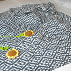 Knitted FullSize Throw Blanket - Lightweight Breathable Summer Soft Blanket of Polyester Imitation Cotton for Anti-Static,Luxury Throws for Bed, Couch and Sofa,Cozy Decorative Blankets,D3