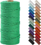 NOANTA Emerald Macrame Cord 3mm x 109yards, Colored Macrame Rope, Cotton Rope Macrame Yarn, Colorful Cotton Craft Cord for Wall Hanging, Plant Hangers, Crafts, Knitting