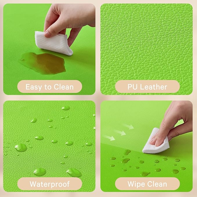 Waterproof Baby Play Mat for Floor Memory Foam 50 * 50 Cushion Playpen Playmat Tummy Time Crawling Mat Nursery Rug Thick Pad Create Soft & Safe Area for Infants,Toddler,Kids,Green