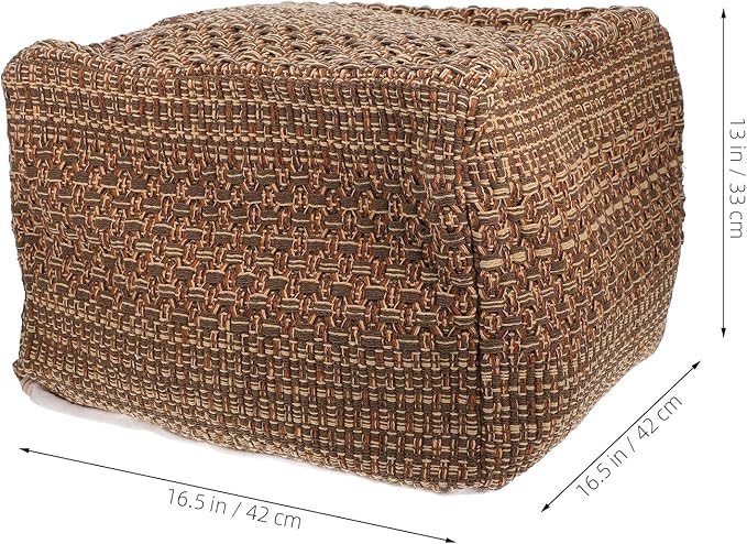 STOBAZA Footstool Cotton Yoga Sitting Cushion Farmhouse Pouf Cozy Japanese Cushion Hyacinth Square Pouf Footrest