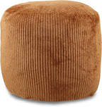 Sexysamba Round Corduroy Pouf Cover Only, 20"x 16" Unstuffed Decorative Ottoman Foot Stool Rest, Washable Storage Bean Bag Chair Floor Pouf Covers for Living Room Bedroom, Coffee